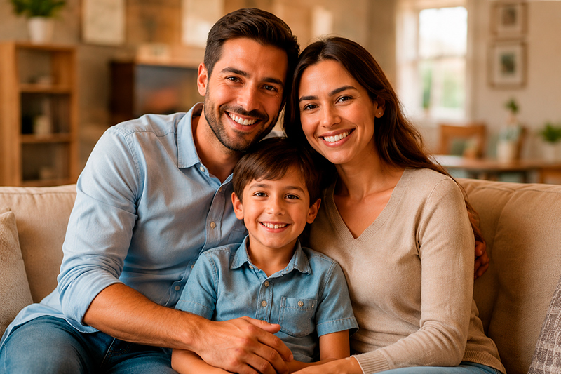 Familia protegida con seguro de vida